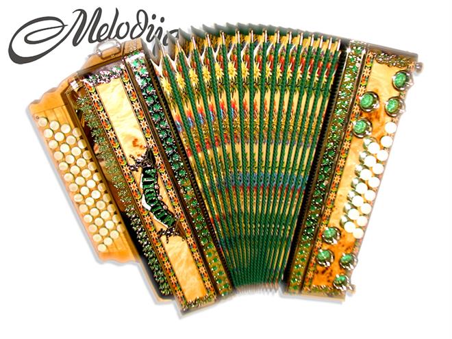 Melodija diatonična hamonika 38cm 4-vrstna Super Dural, A mano basi