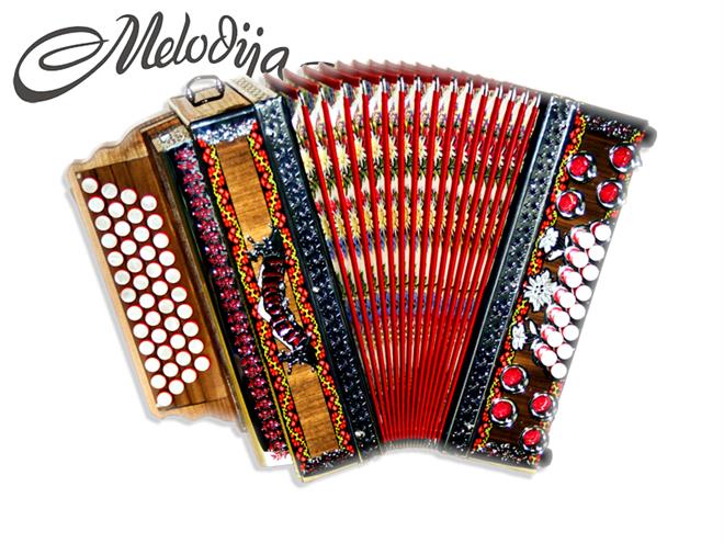 Melodija diatonična hamonika 38cm 4-vrstna Super Dural, A mano basi