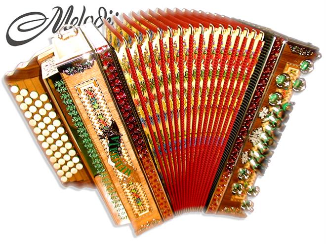 Melodija diatonična hamonika 38cm 4-vrstna Super Dural, A mano basi