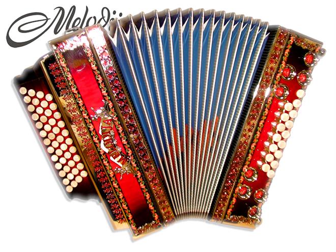 Melodija diatonična hamonika 38cm 4-vrstna Super Dural, A mano basi