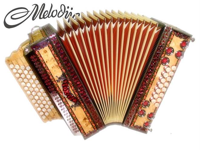 Melodija diatonična hamonika 38cm 4-vrstna Super Dural, A mano basi