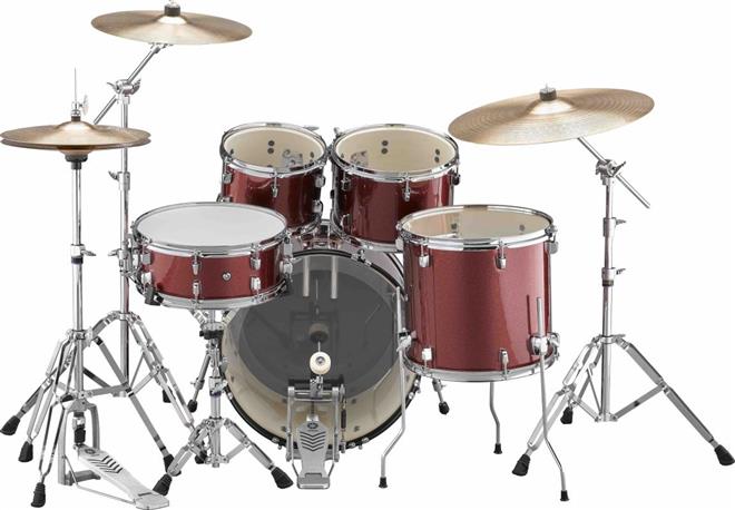 Yamaha Rydeen Standard Burgundy Glitter komplet bobnov s činelami