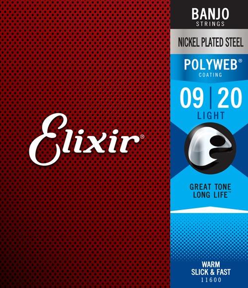 ELIXIR 09-20  LIGHT POLYWEB strune za banjo