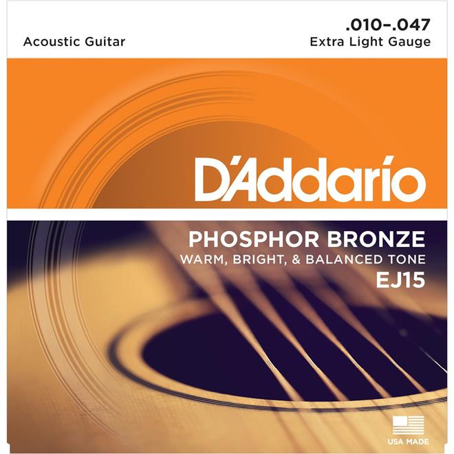 Strune D'ADDARIO EJ15 10-47 Phosphor Bronze strune za ak. kitaro