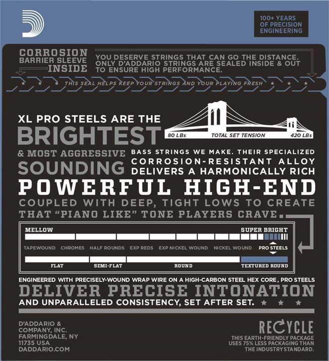 DADDARIO EPS160-5 PROSTEELS strune za 5-strunsko bas kitaro