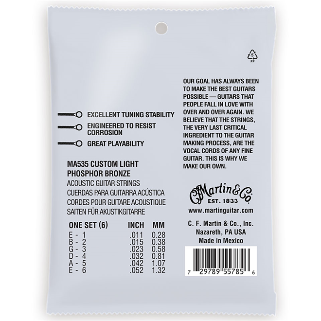Martin MA535 Custom Light (11-52) AA Phosphor bronze strune za akustično kitaro