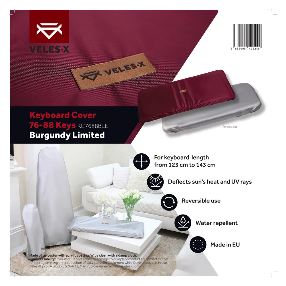 Pokrivalo za klaviaturo 76-88 tipk Veles-X Burgundy Limited