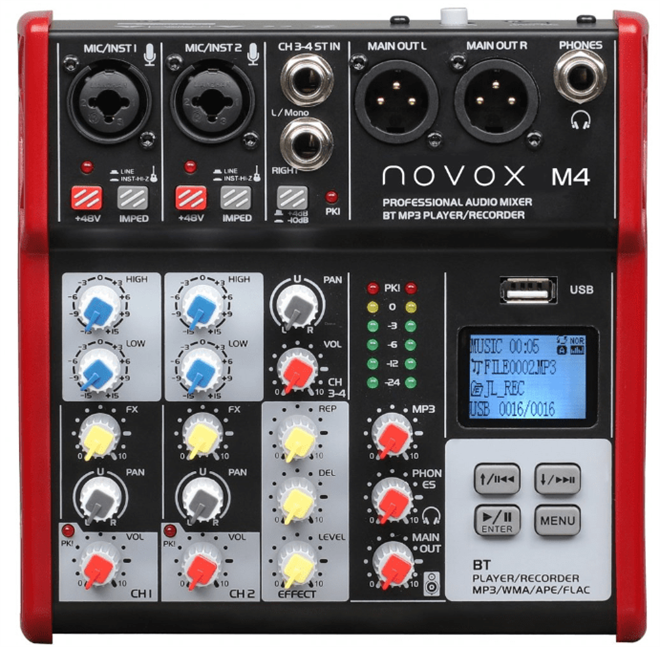 Novox M4 MKII mešalna miza z USB/Mp3 predvajalnikom