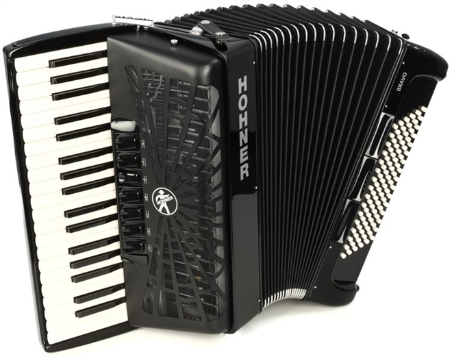 Hohner BRAVO III 96-basna Silent keys harmonika črna