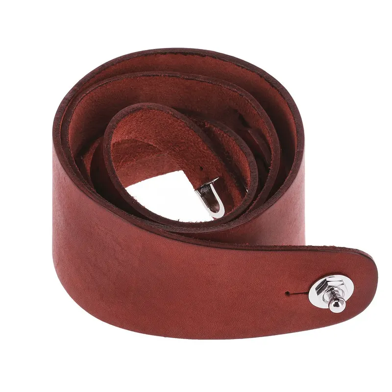 GEWA Premium 70 usnjen pas za kitaro Red Brown s Strap-lock sistemom
