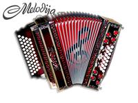 Melodija diatonična hamonika 38cm 4-vrstna Super Dural, A mano basi