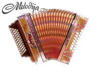 Melodija diatonična hamonika 38cm 4-vrstna Super Dural, A mano basi