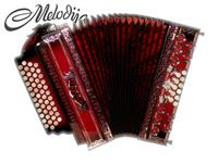 Melodija diatonična hamonika 38cm 37+11 Super Dural, A MANO basi