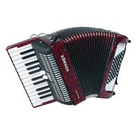 Hohner BRAVO II 48-basna Silent keys harmonika rdeča