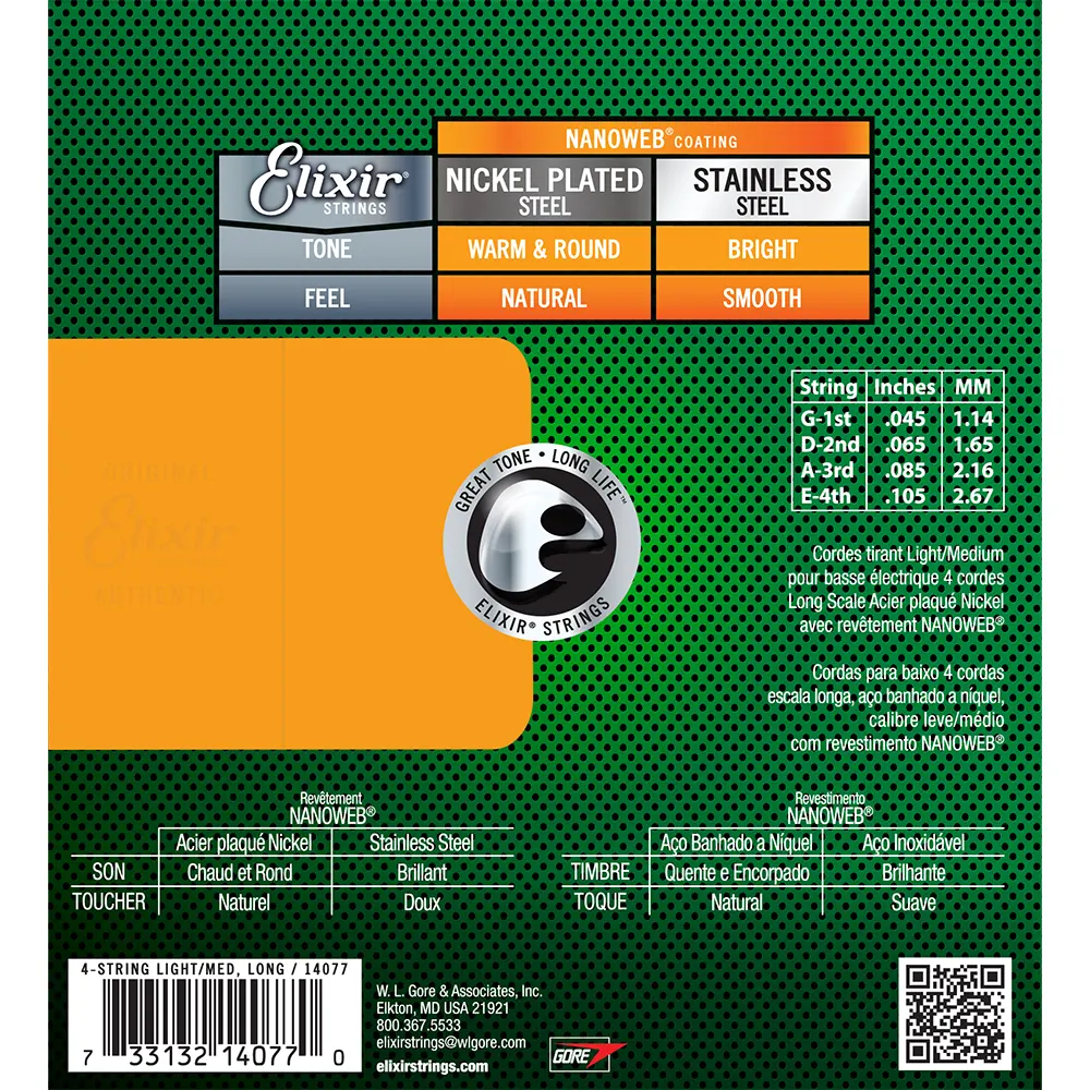 ELIXIR 045/105 MEDIUM 4STR L BASS NANOWEB