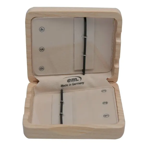 Škatlica za jezičke za tenor saksofon (za 6 jezičkov) naravni les