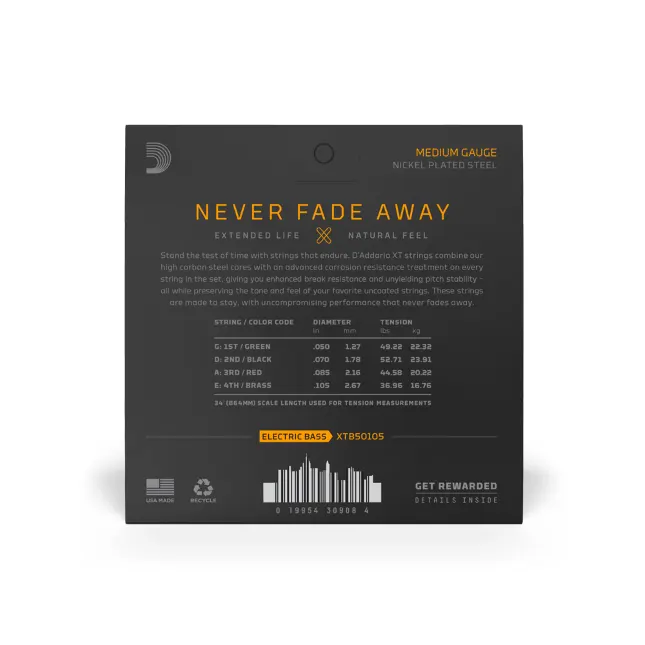 D'Addario XT 50-105 coated strune za el. bas kitaro