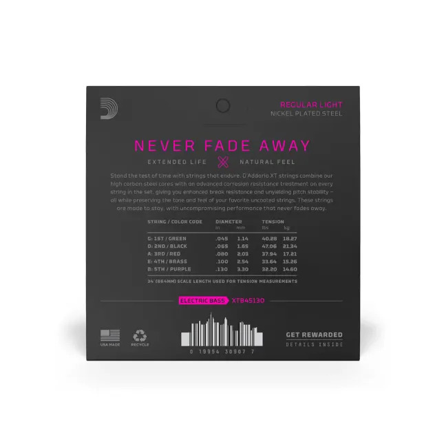 D'Addario XT 45-130 coated strune za el. bas kitaro