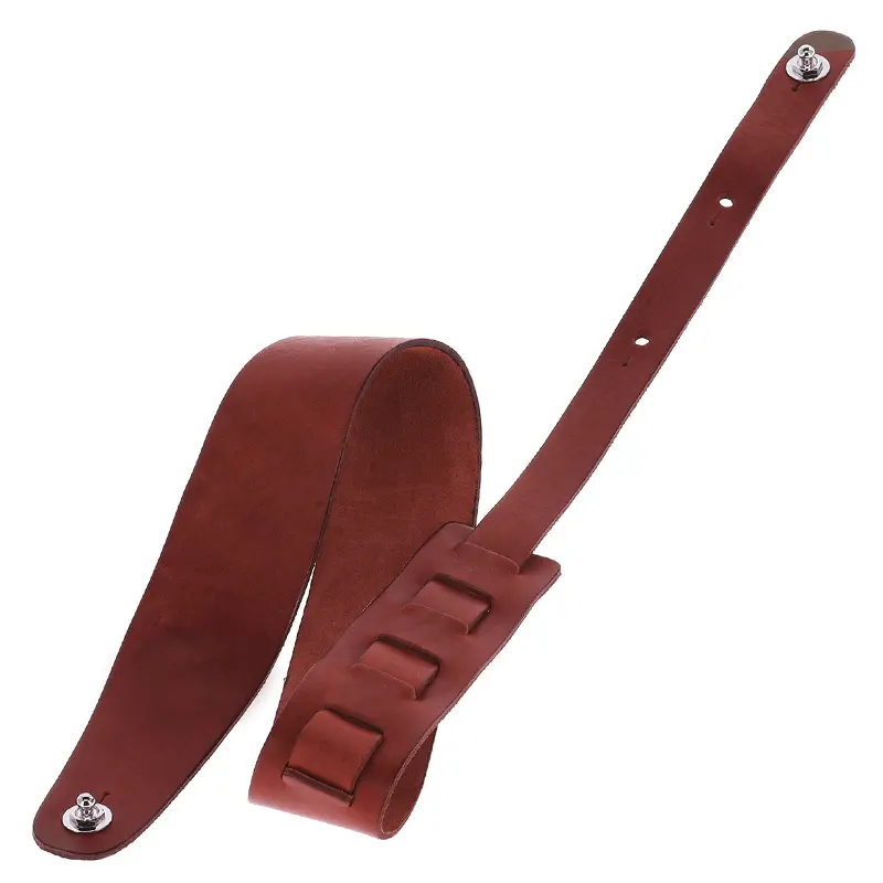 GEWA Premium 70 usnjen pas za kitaro Red Brown s Strap-lock sistemom