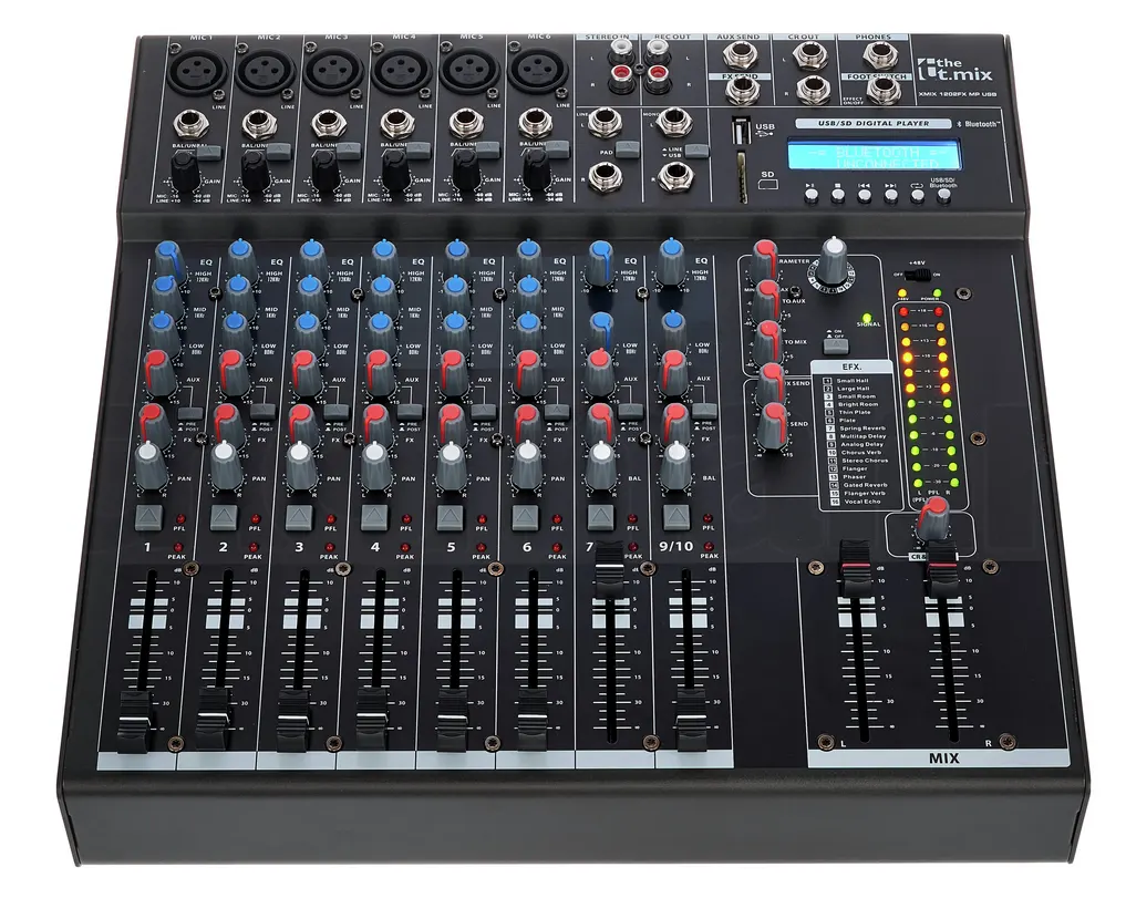 T-Mix 1202 FXMP USB mešalna miza + kovček